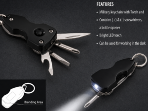 6 in 1 military key chain (with toolkit and torch)