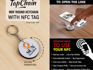 TapChain Round: Customized MDF Keychain with NFC Tag