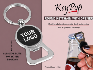 Round Keychain with opener